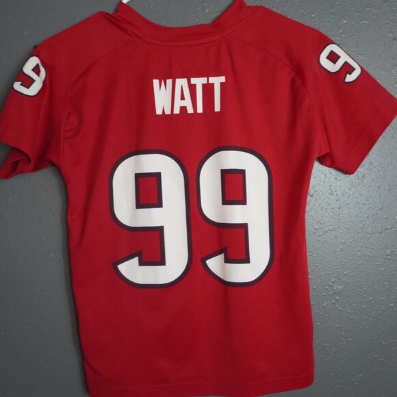 Nfl Unisex Kid Houston Texas JJ Watt Red Football Short Sleeve Jersey Size Small - Picture 4 of 6